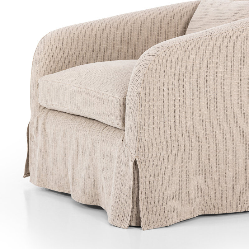Topanga Slipcover Swivel Chair-Laine Flint