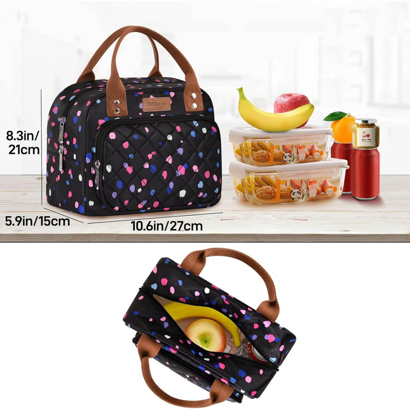 Insulated Lunch Bag, Colourful Dots
