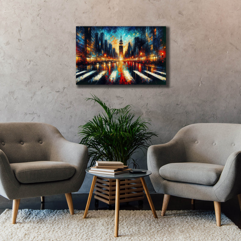 «Urban Abstract 4» par Rey Klimt, art mural sur toile, H 26 po x l 40 po