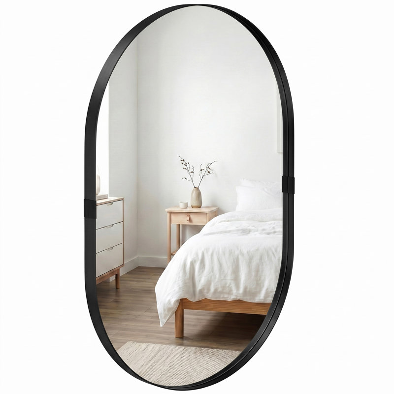 Aluminium Rectangle Mirror, Black