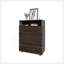 Stained Walnut 4-Drawer Dresser With Open Shelf