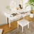 40" Modern Vanity Table Set With Mirror Touch Screen Lighted Mirror, Dressing Table And Cushioned Stool Set With 2 Large Drawers, White