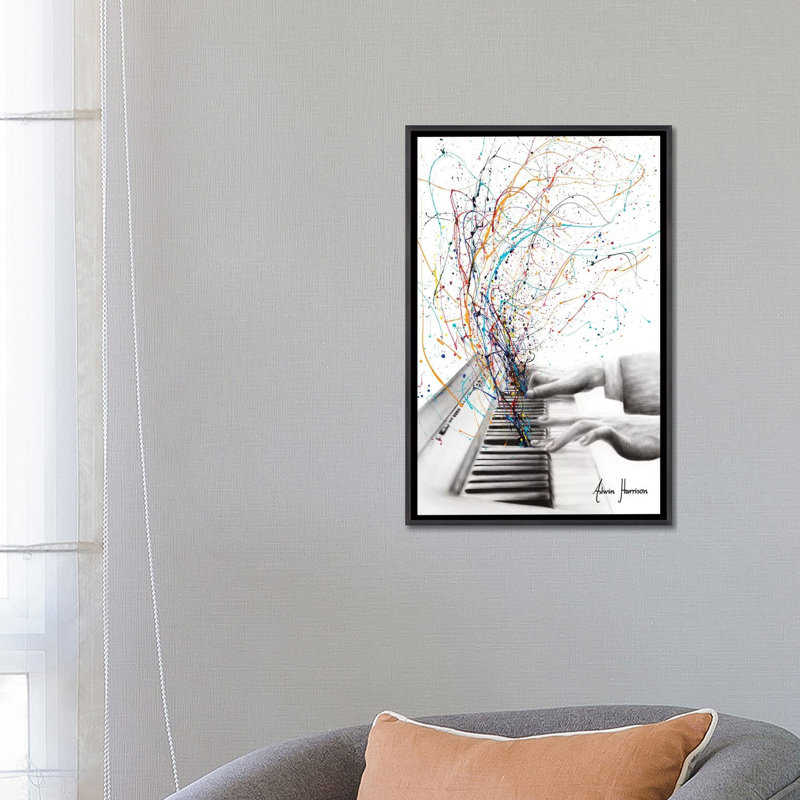 Le clavier solo par Ashvin Harrison - impression, Aucun mat, H 26 po x l 18 po x 1,5 po, Toile avec cadre noir patiné