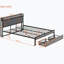 Structure de lit plateforme moderne en métal avec tête de lit tapissier-89150871-89150873