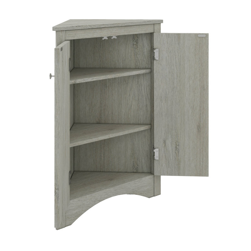 Armoire de rangement triangulaire pour salle de bain avec tablettes réglables, armoire de plancher autoportante, Chêne
