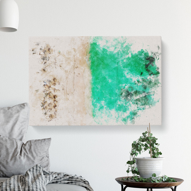 Tiki Beach In The Dominican Republic Watercolour - Wrapped Canvas Print, 40cm H x 60cm W x 3cm D