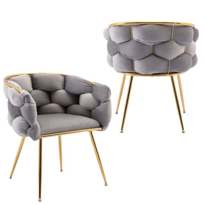 16.9'' H Velvet Upholstered Armchair