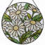 Panneau de vitrail à fleurs 12 "H Daisy