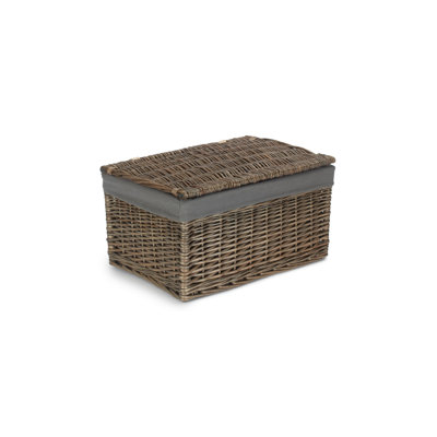 Wicker Large Lined Storage Hamper Basket