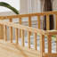 Twin Size Toddler Solid Wood Kids Bed With Safety Guardrails-2083335357