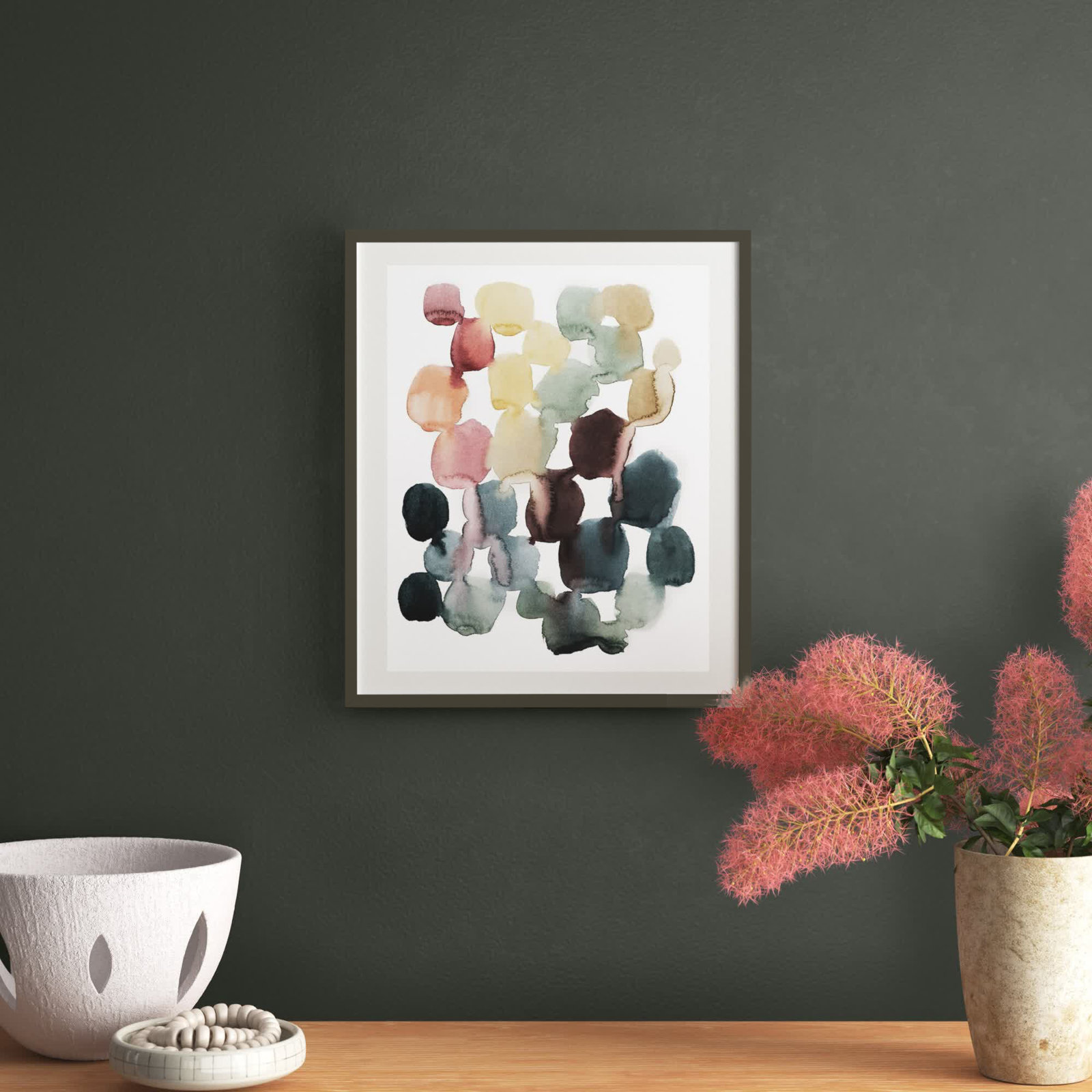 Desert Stones II by Grace Popp, Gray Framed Paper, 20" H x 17" W