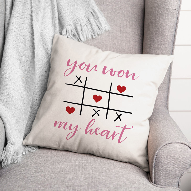  Housse et insert de coussin carré Won My Heart, 16 po x 16 po