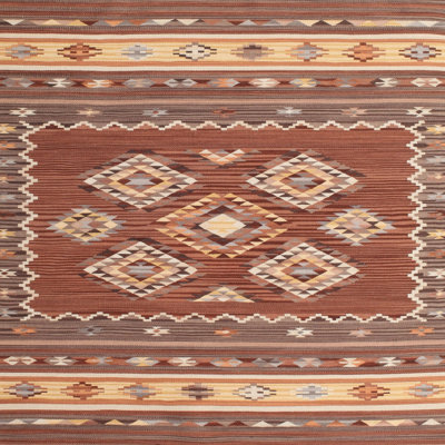 Brun sud-ouest/jaune Tapis décoratif