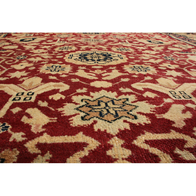 One-of-a-Kind 4'10" X 7'4" 1900s Wool Area Rug in Red