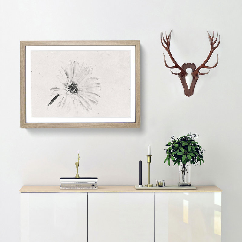 Flower - Framed Print, 36cm H x 48cm W x 2cm D, Oak Framed
