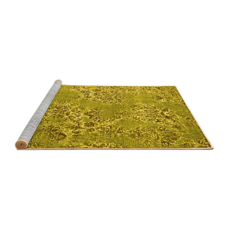 Bazett Washable Abstract Indoor Rug, Round 4'