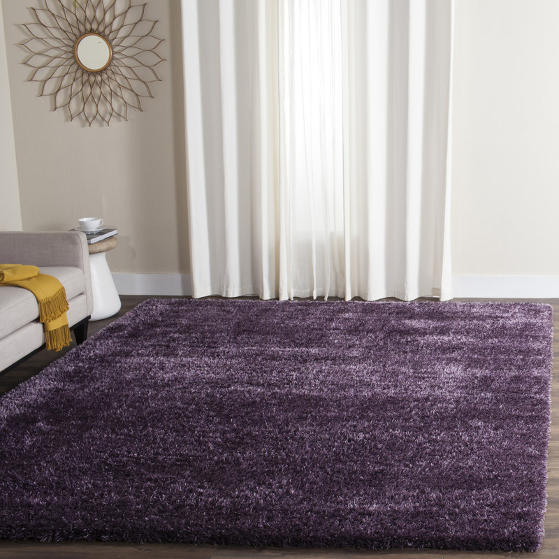 Arshith Shag Performance Solid Color Rug, Rectangle 6'7" x 9'