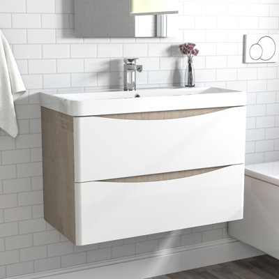 Bezarez 800mm Single Bathroom Vanity with Drop In Resin Basin