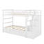 Lit superposé simple au-dessus de simple avec lit gigogne simple et 3 escaliers de rangement-289937942