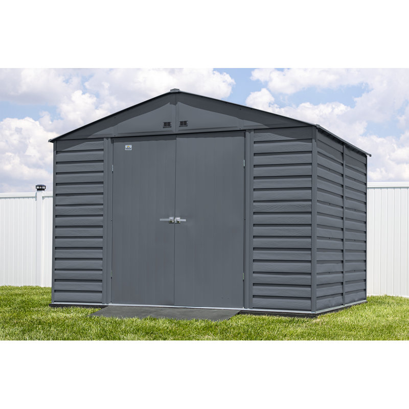 Select Steel Storage Shed Steel Storage Shed, 10X12, Charcoal, Charcoal, 10 ft. W x 12 ft. D