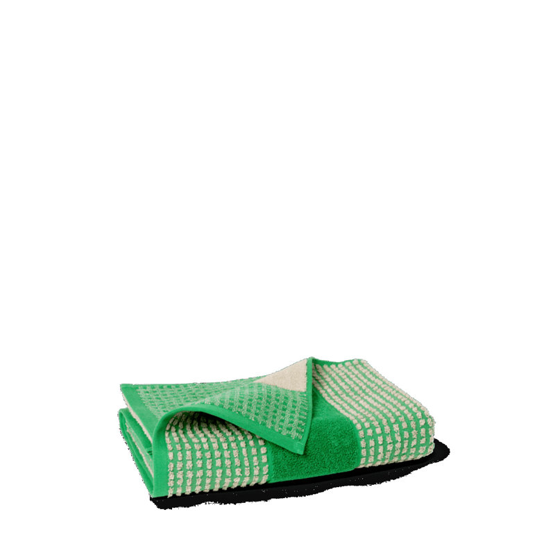 Reinetta Organic 100% Cotton Midweight Bath Towel, Green/Sand