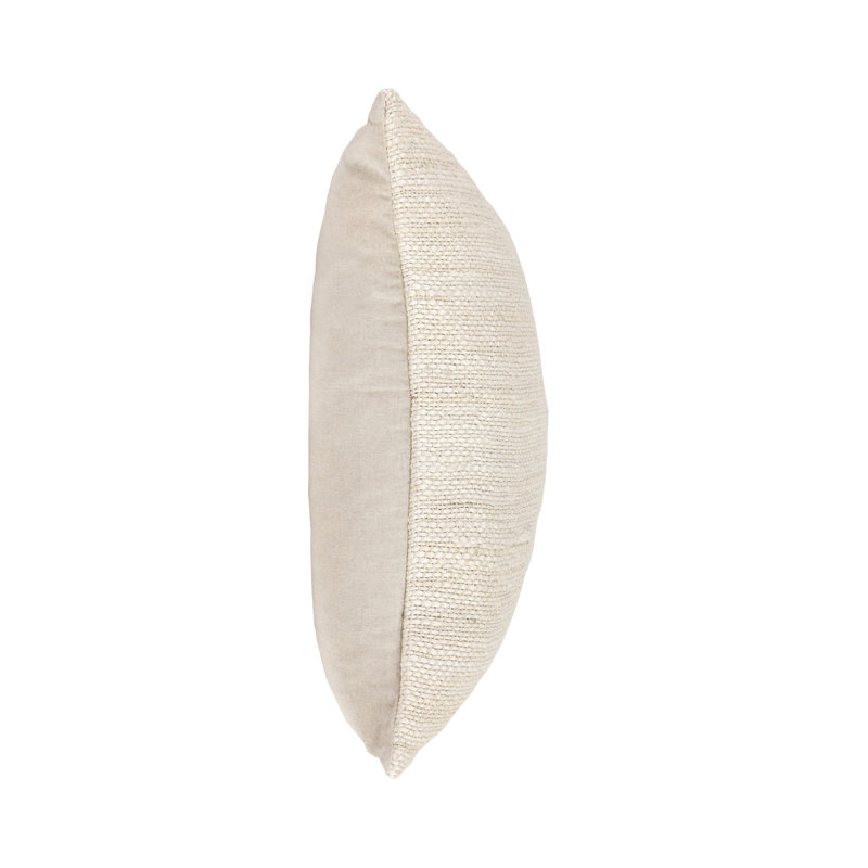 Halter 22" Woven Jute Throw Pillow , Ivory, Square
