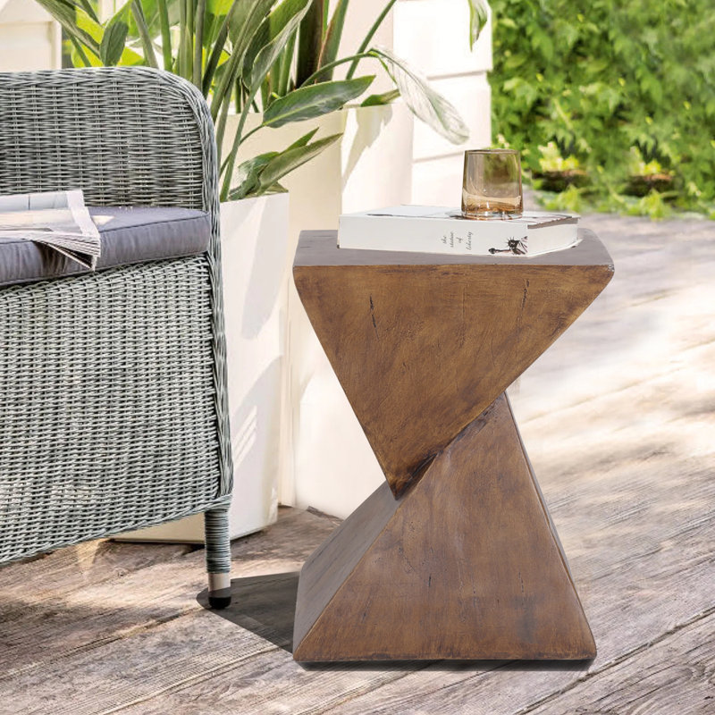 Weott Concrete Top End Table, Natural