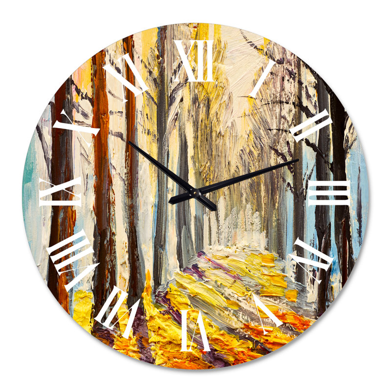 Sunshine Through The Autumn Trees - Horloge murale Lake House, Grand