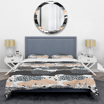 Motif abstrait d'animaux - Ensemble de housse de couette animaux - Microfibre de polyester