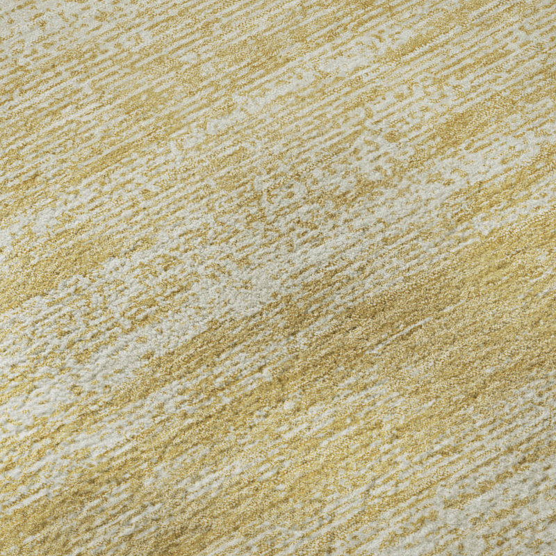 Tapis doré Prisco lavable à la machine de qualité supérieure, Rond 8 pi