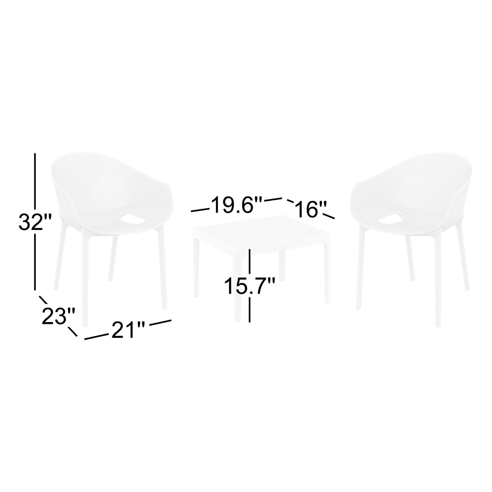 Farrah 2-Person Patio Seating Group, Black