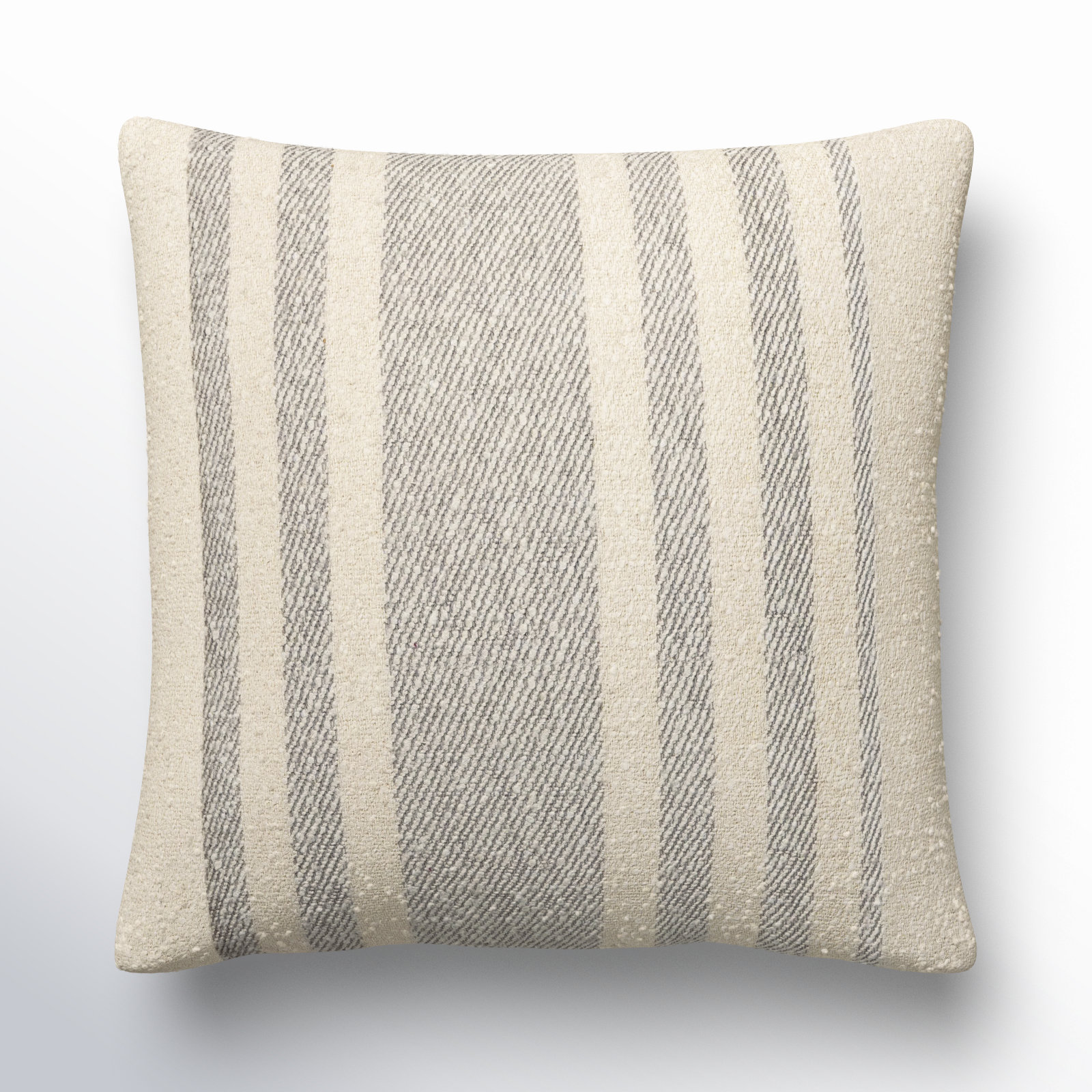 Sorden Striped Cotton Throw Pillow, Brown, 20" x 20", Down