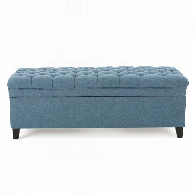 Banc de rangement capitonné, Bleu