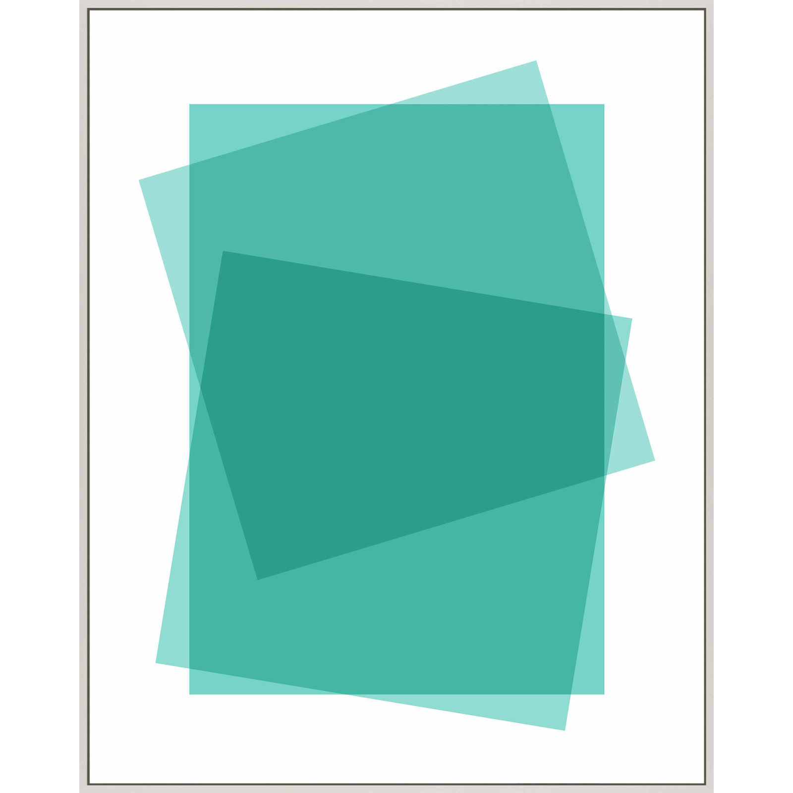 Aqua Kami by Jacques Pilon, 25" H x 20" W, White Framed Canvas