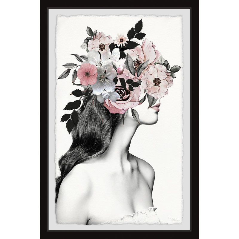 «Flower brune», reproduction encadrée, H 30 po x l 20 po x P 1,5 po