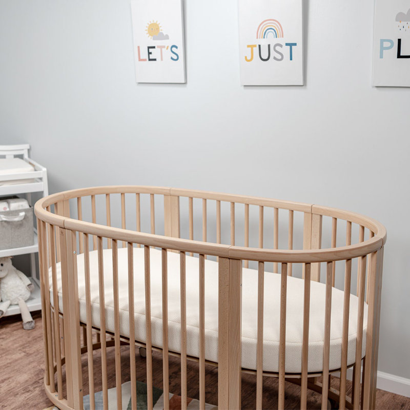 Organic Breathable Oval Crib Mattress (For Stokke Sleepi Bed V3), 27" H x 47" W x 3" D