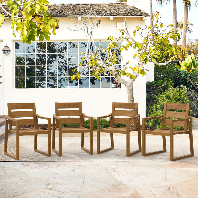 Barner Outdoor Furniture Dining Room Patio Chair With HDPS Material, Teak