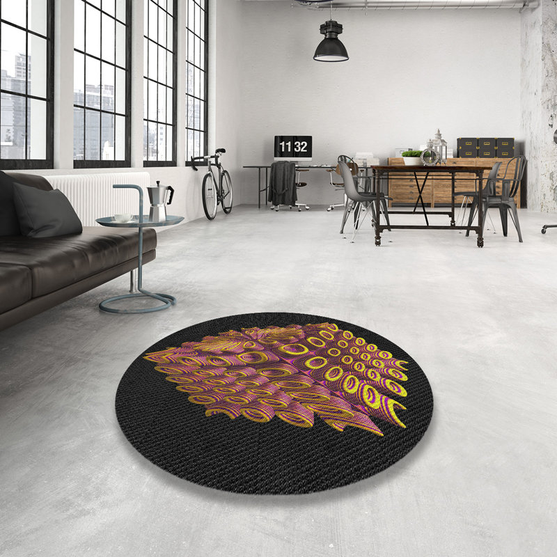 Tapis jaune, Rond 5 pi