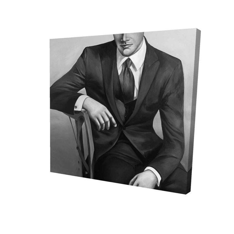 Toile de chambre d'homme d'affaires noir et blanc | Décoration intérieure