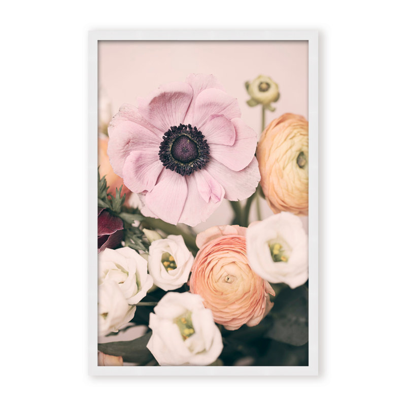 Nature Inspired Pastel Bouquet by  - Picture Frame Photograph on Paper, 48" H x 32" W x 1.125" D, Framed Print, White