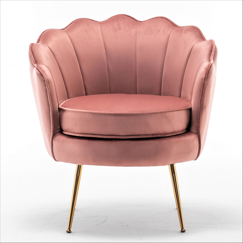 Elanora Velvet Barrel Chair, Rose Velvet