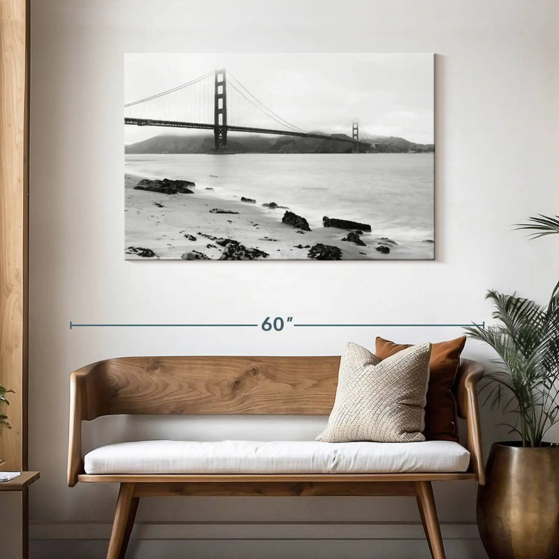 Pont Golden Gate - monochrome, H 30 po x l 45 po