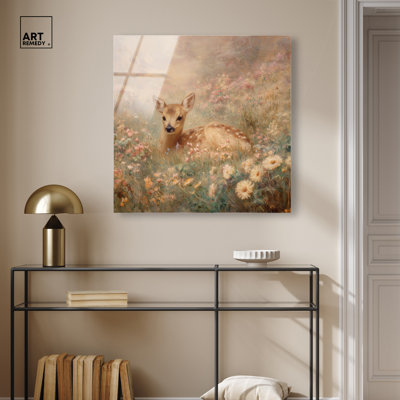 Gentle Deer I Acrylic Print Farmhouse Wall Art by Art Remedy, Ready to Hang, 12 x 12