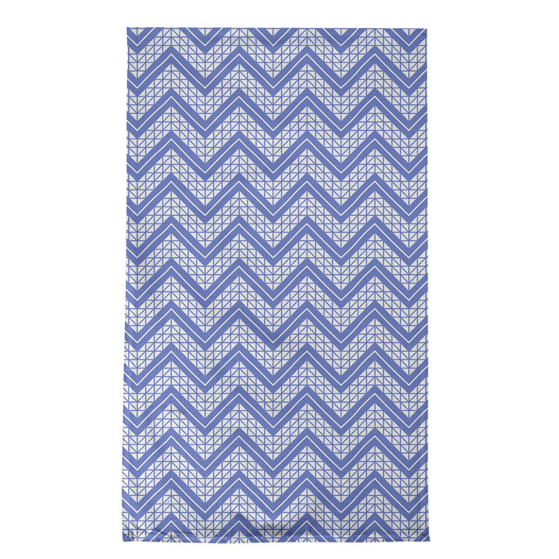 Serviette à thé à chevrons à la main Stephenie, Mauve / Gris / Blanc, Sergé de coton