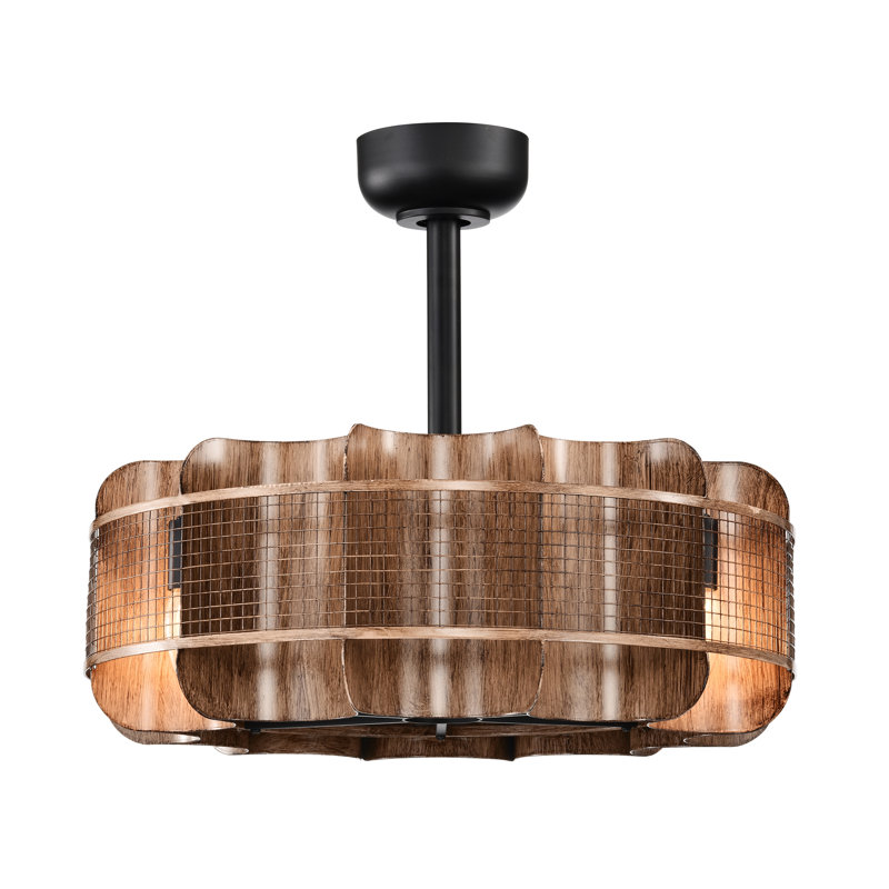Ventilateur de plafond 12 pales en cage 12,99 "avec télécommande et ensemble d'éclairage inclus