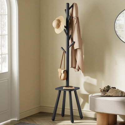 Millersburg Solid Wood Freestanding 8 - Hook Coat Rack