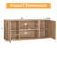 Meuble télé en rotin pour le salon, meuble télé Boho avec rangement et tablette ouverte, centre de divertissement en bois rustique, console multimédia pour téléviseur de 50 à 65 pouces-1744848026