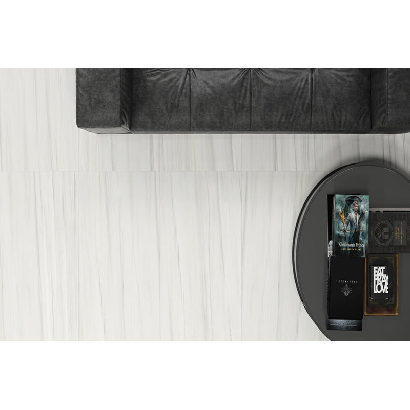 Marble 12" x 24" Porcelain Marble Look Wall & Floor Tile, White/Gray