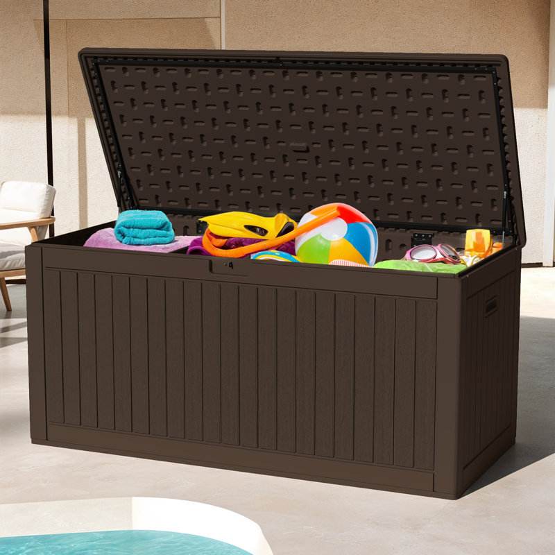 260 Gallon Resin Outdoor Deck Box, Brown
