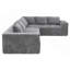 Canapé modulaire moderne avec tissu chenille infroissable, aucun assemblage requis-129580913